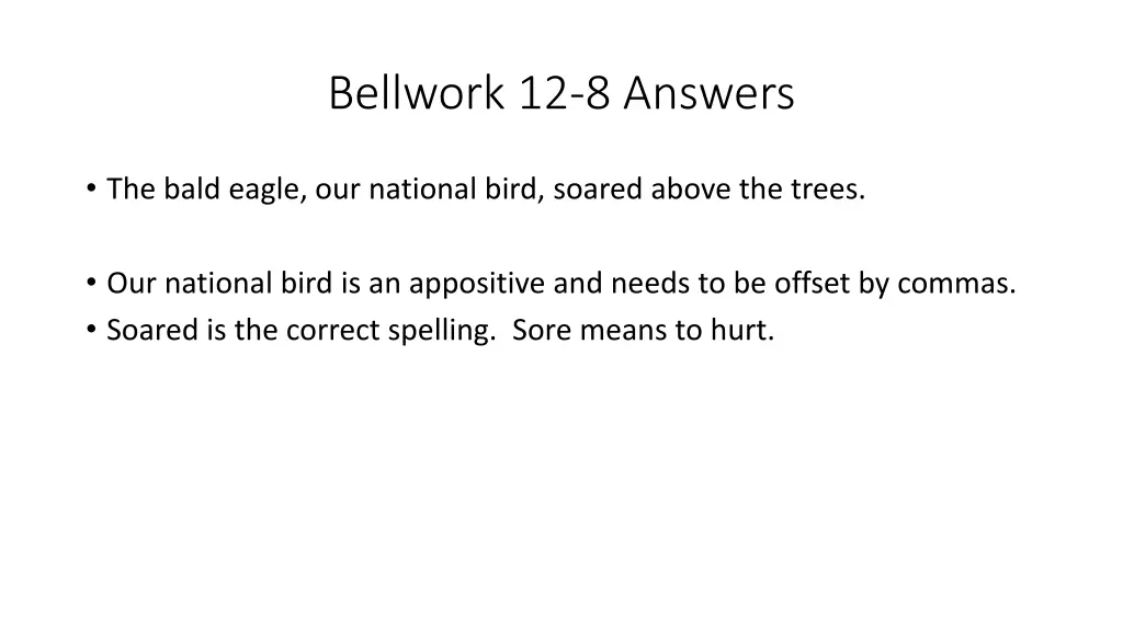 bellwork 12 8 answers