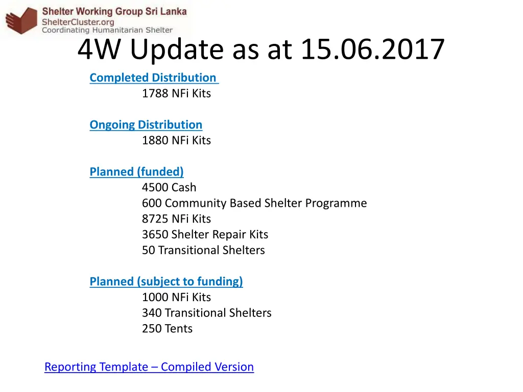 4w update as at 15 06 2017 completed distribution