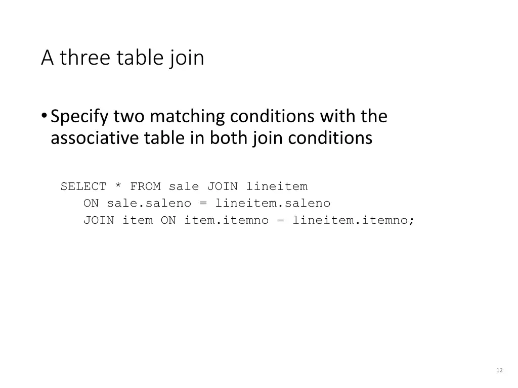 a three table join