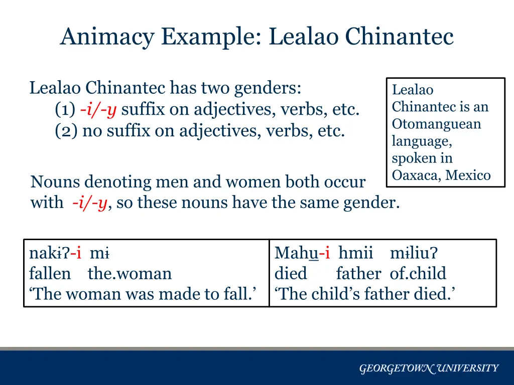 animacy example lealao chinantec