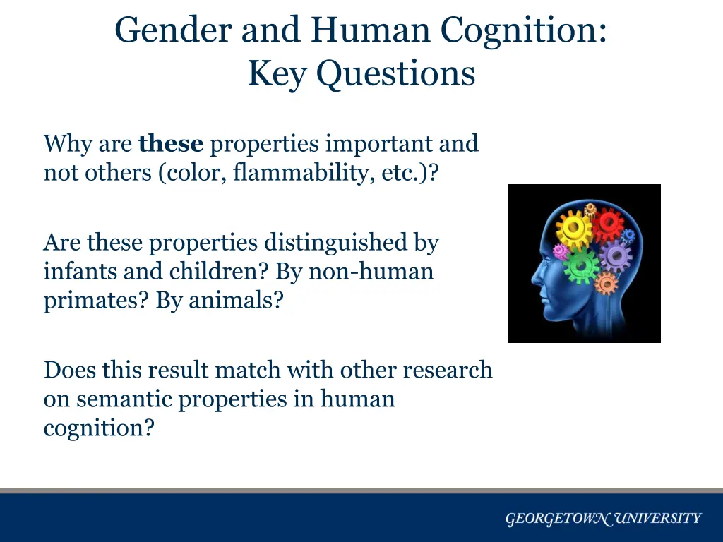 gender and human cognition key questions