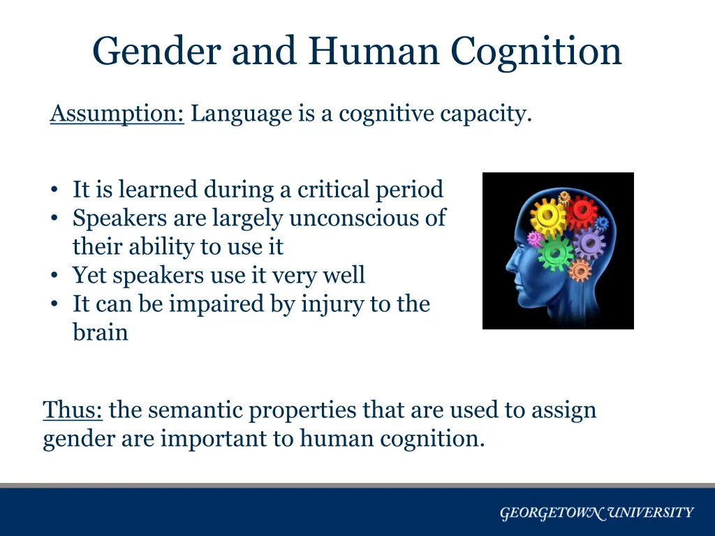 gender and human cognition