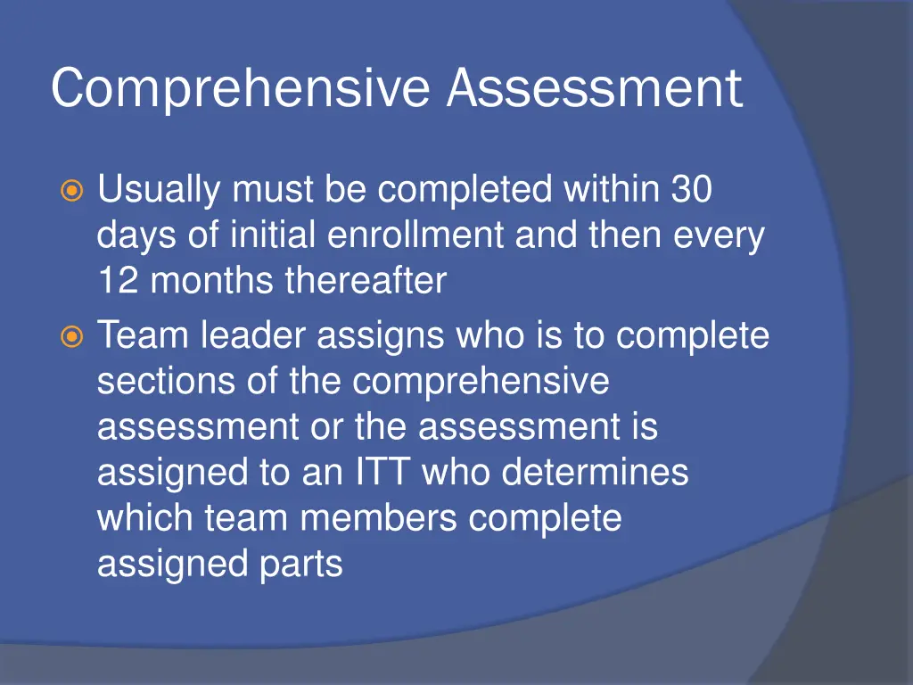 comprehensive assessment