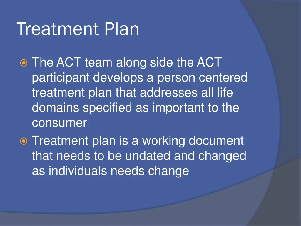 treatment plan