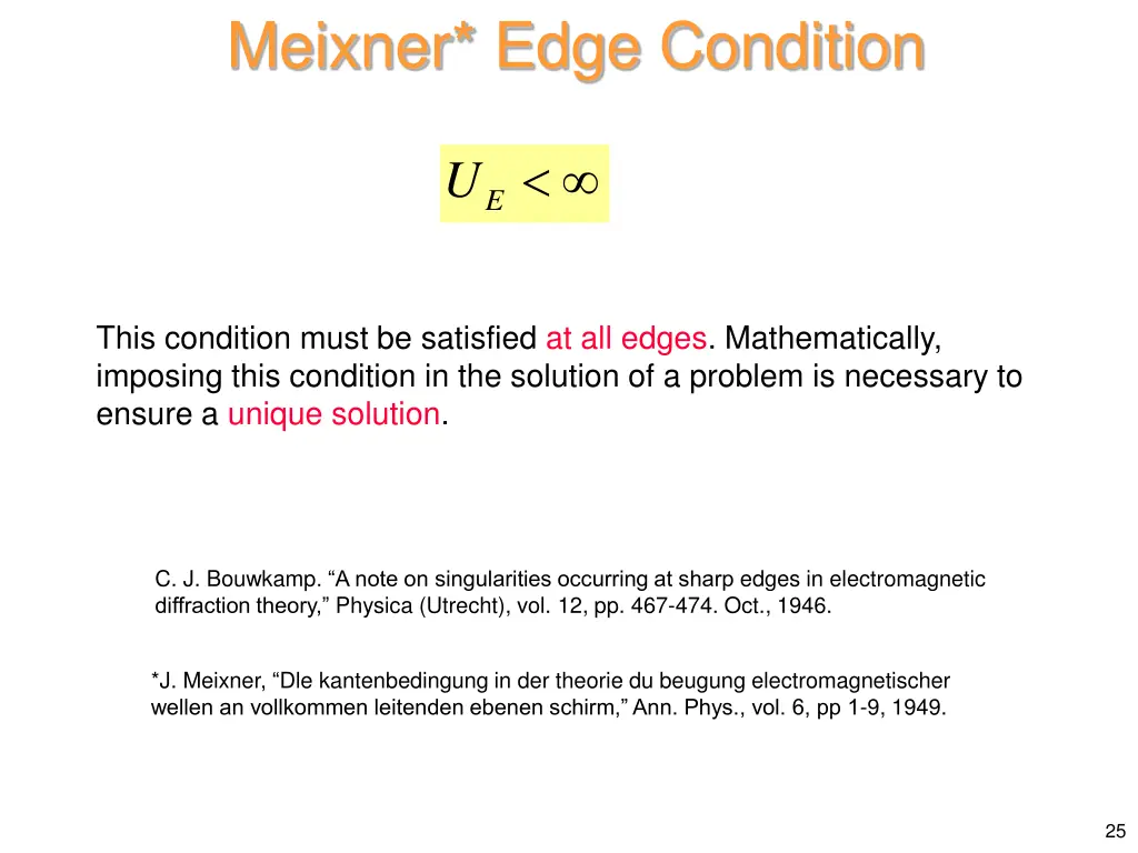 meixner edge condition