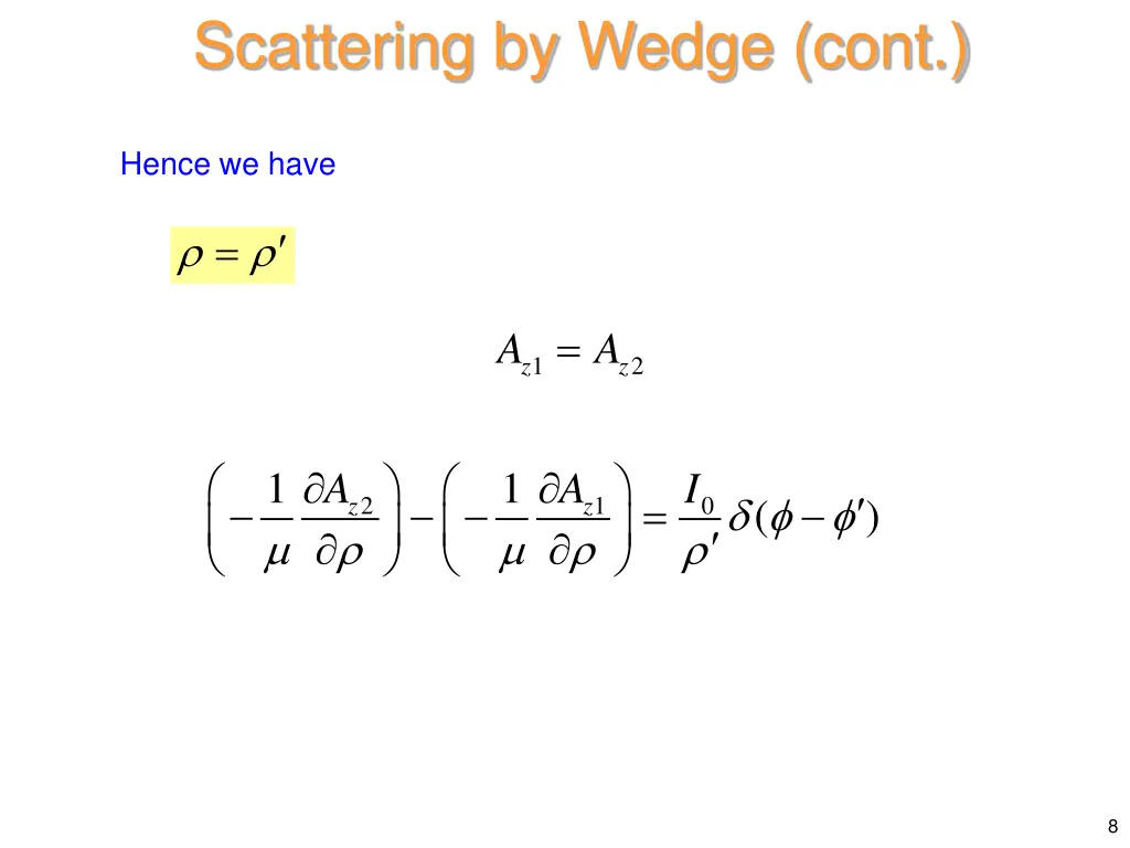 scattering by wedge cont 5