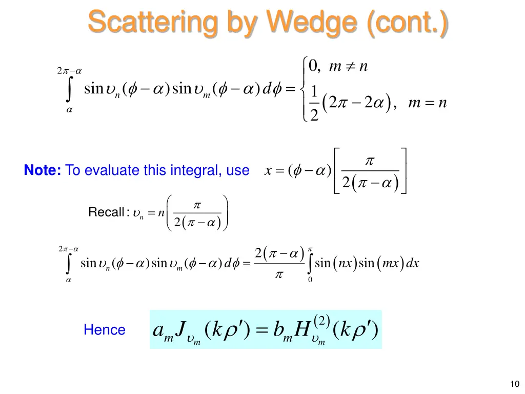 scattering by wedge cont 7