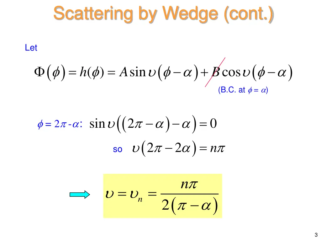 scattering by wedge cont