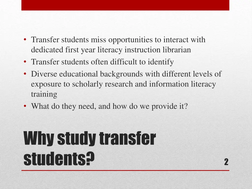 transfer students miss opportunities to interact