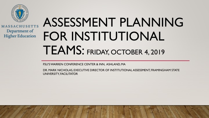 assessment planning for institutional teams