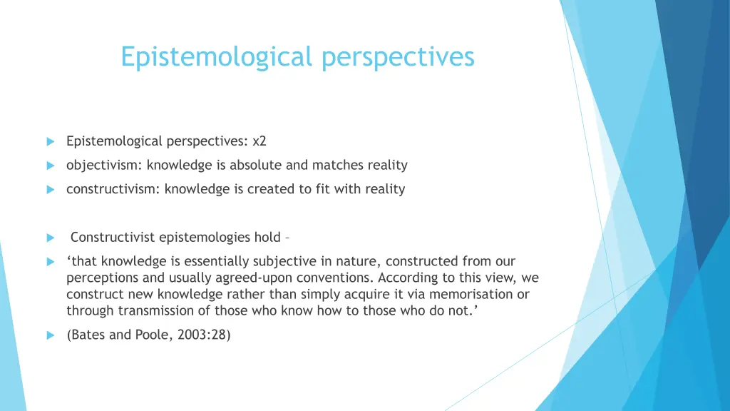 epistemological perspectives