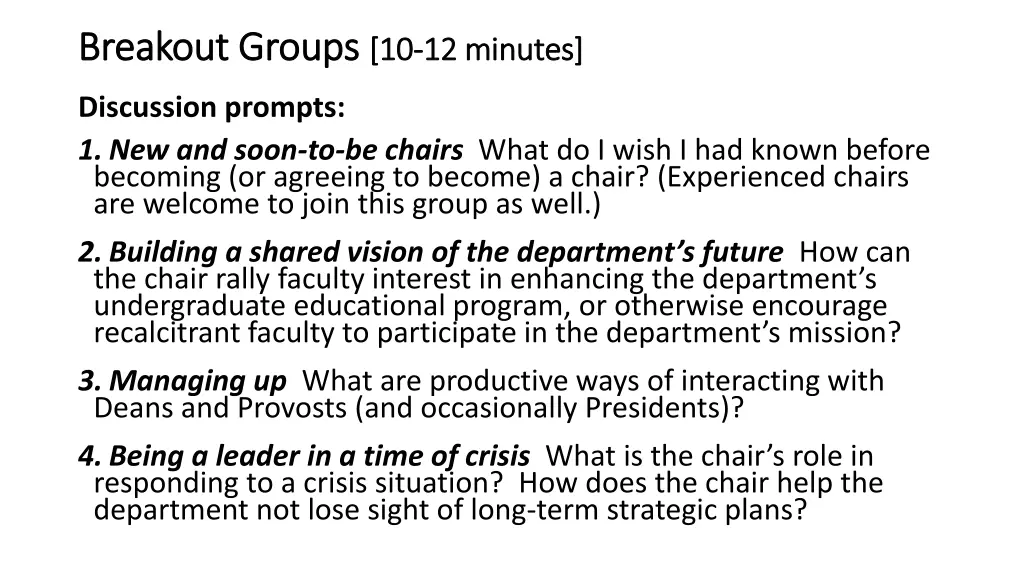 breakout groups breakout groups 10