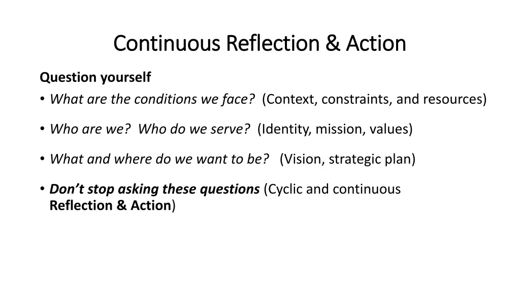 continuous reflection action continuous