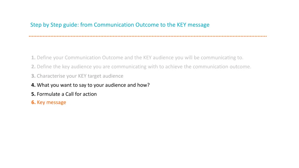 step by step guide from communication outcome 3