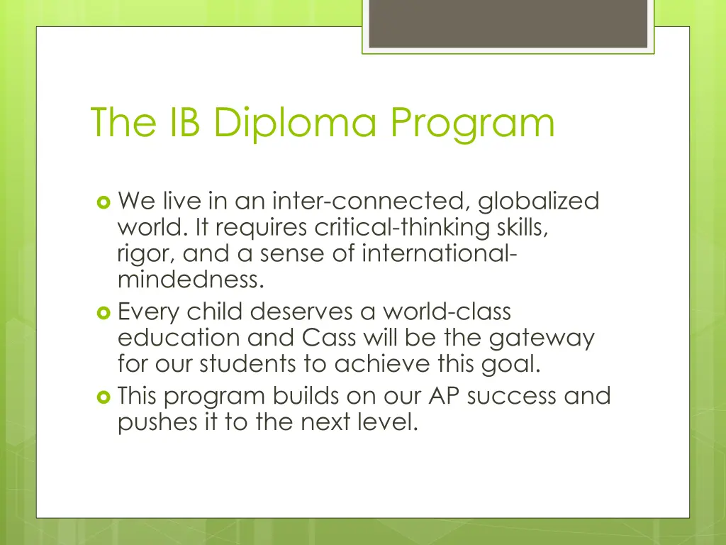 the ib diploma program