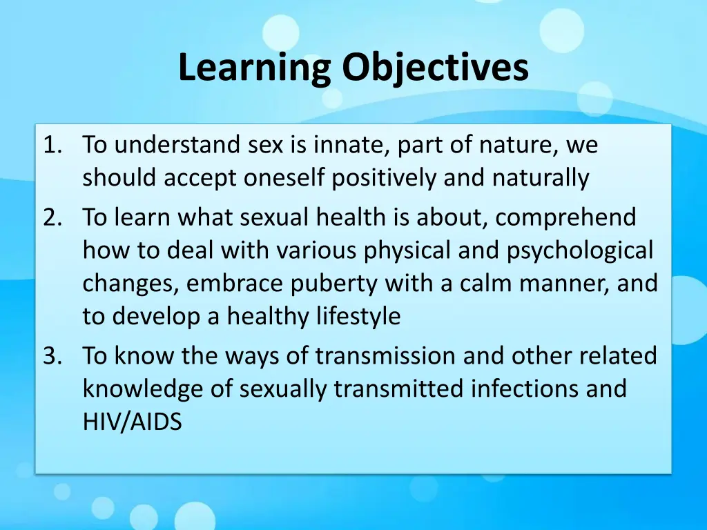 learning objectives