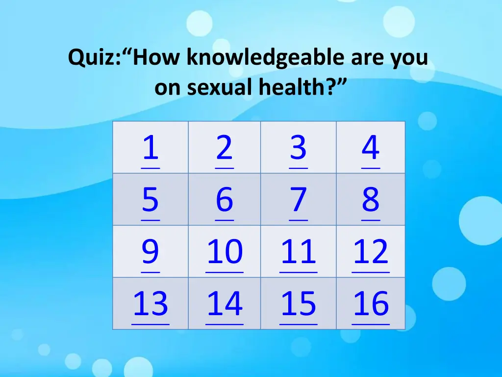 quiz how knowledgeable are you on sexual health