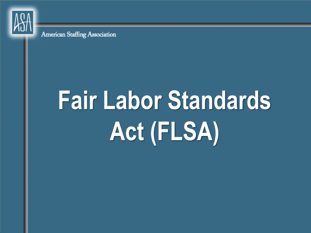 fair labor standards act flsa