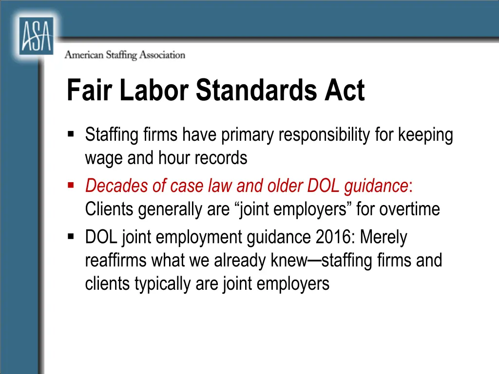 fair labor standards act