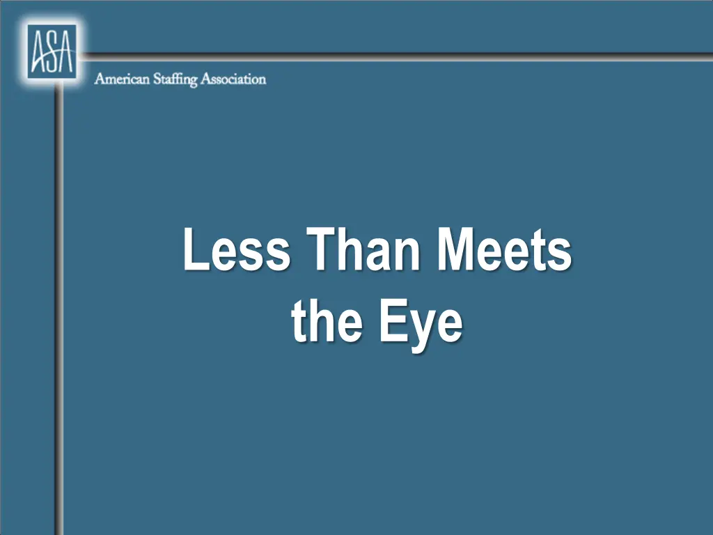 less than meets the eye