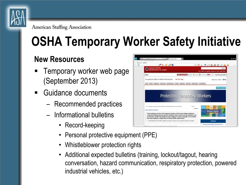 osha temporary worker safety initiative