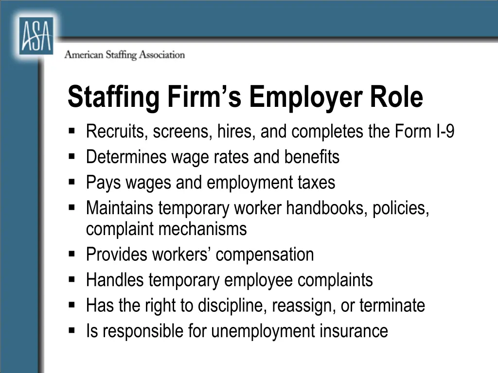 staffing firm s employer role recruits screens