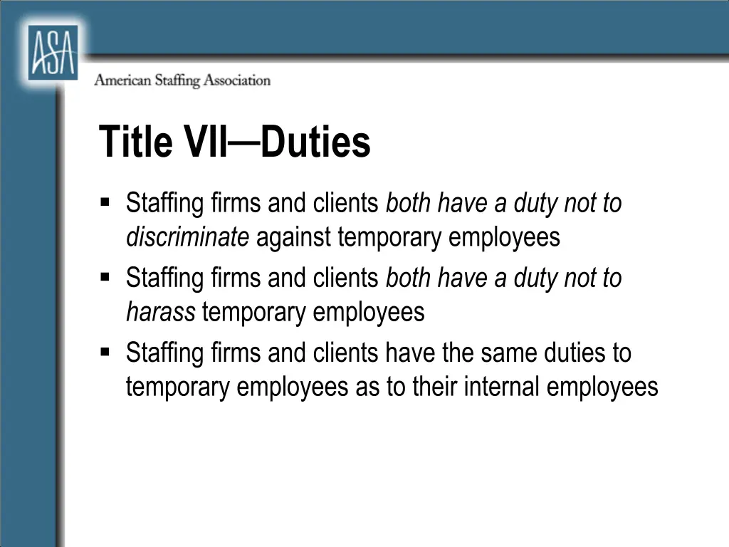 title vii duties