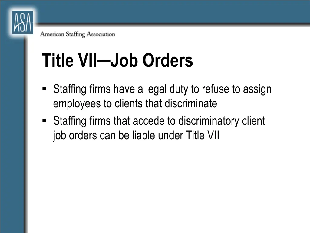 title vii job orders