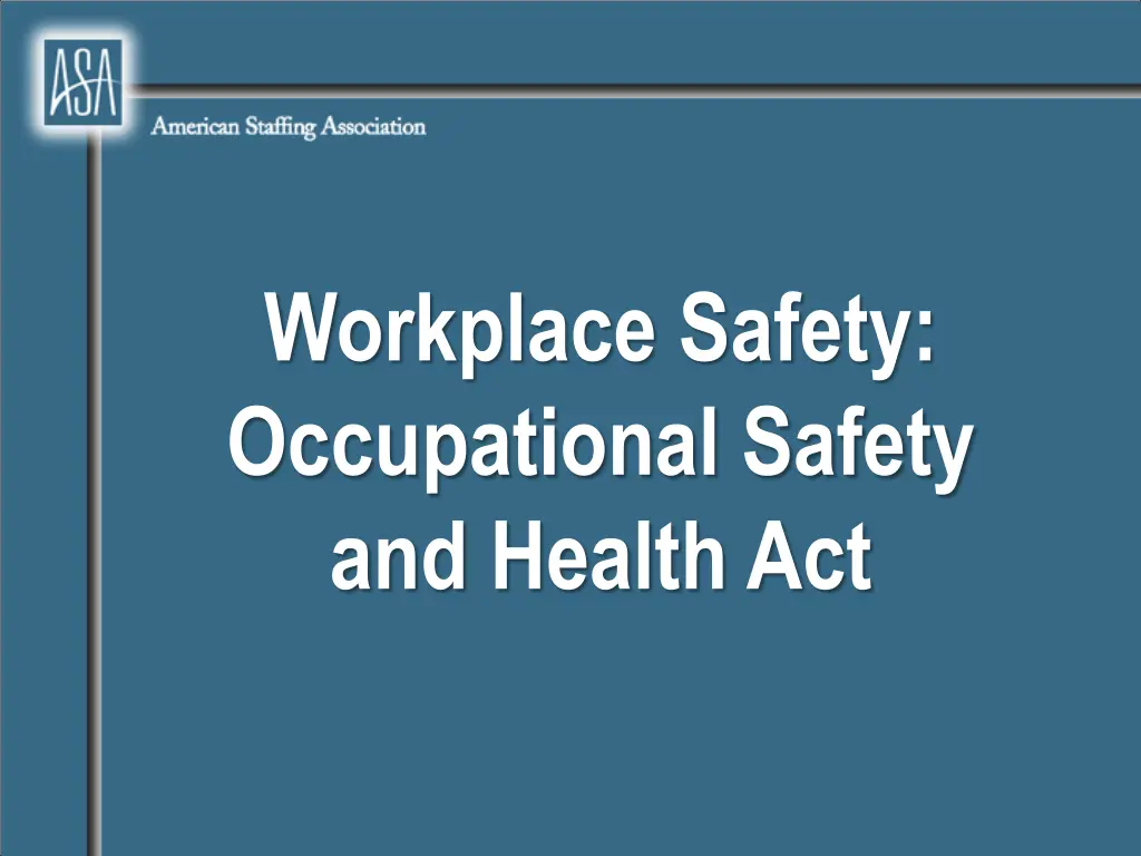 workplace safety occupational safety and health