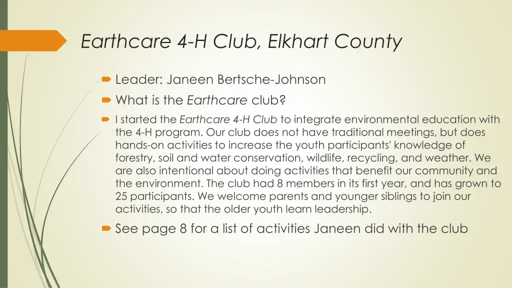 earthcare 4 h club elkhart county