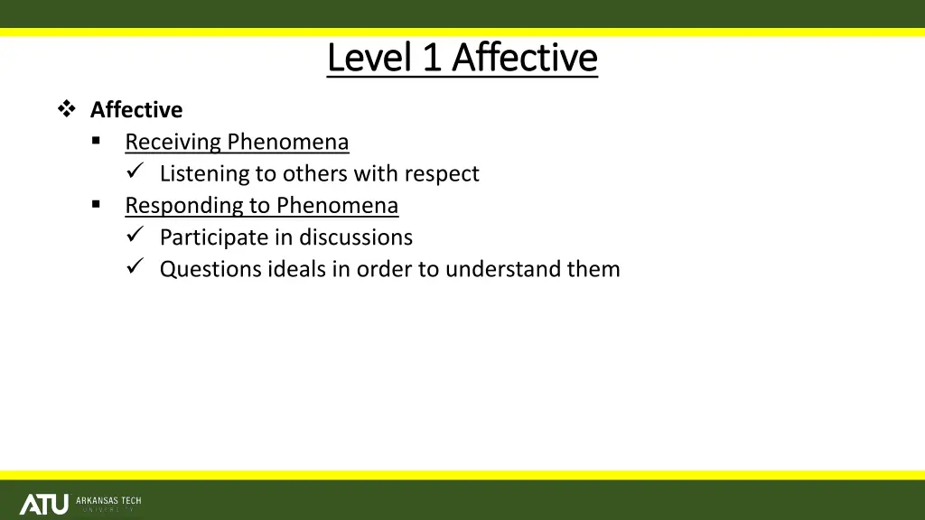 level 1 affective level 1 affective