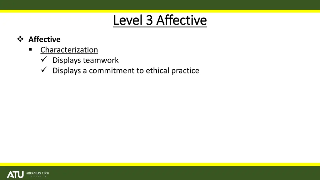 level 3 affective level 3 affective