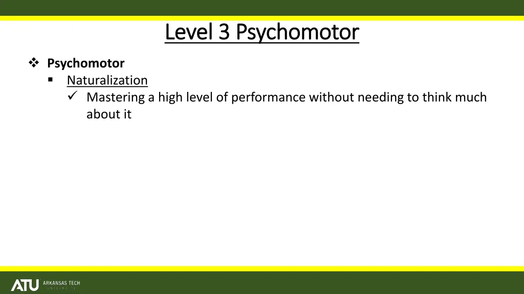 level 3 psychomotor level 3 psychomotor