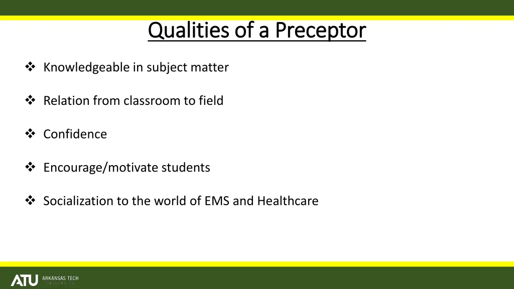 qualities of a preceptor qualities of a preceptor