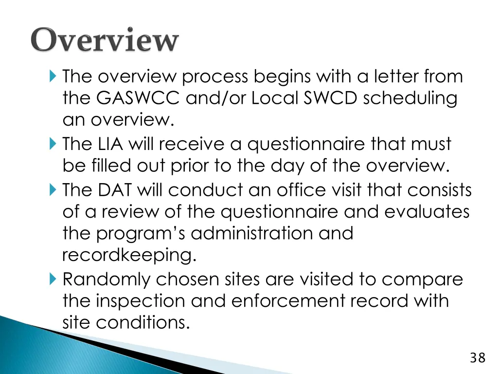 the overview process begins with a letter from