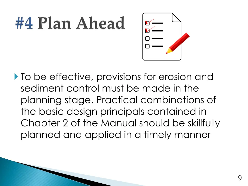 to be effective provisions for erosion