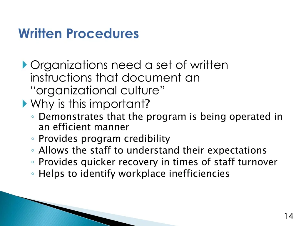 written procedures