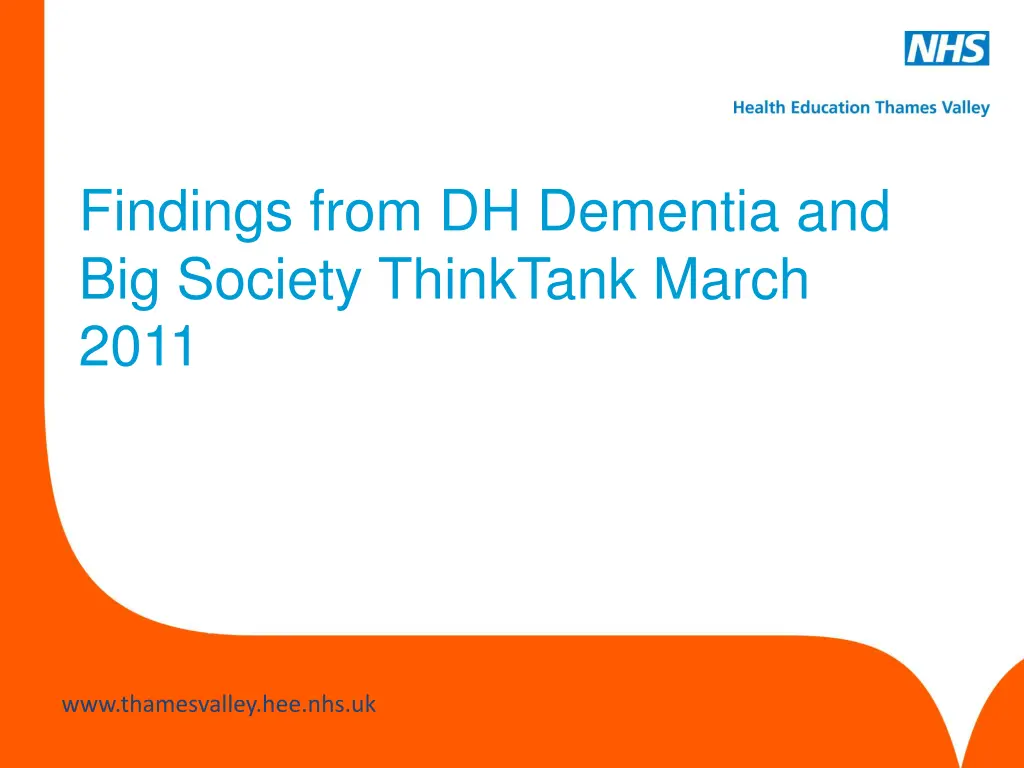 findings from dh dementia and big society