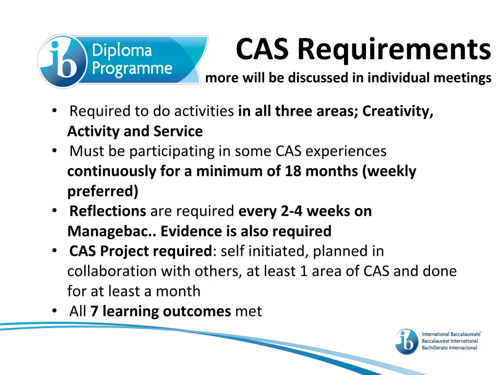 cas requirements more will be discussed 1