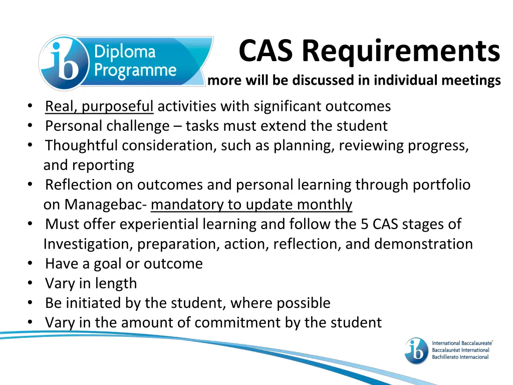 cas requirements more will be discussed