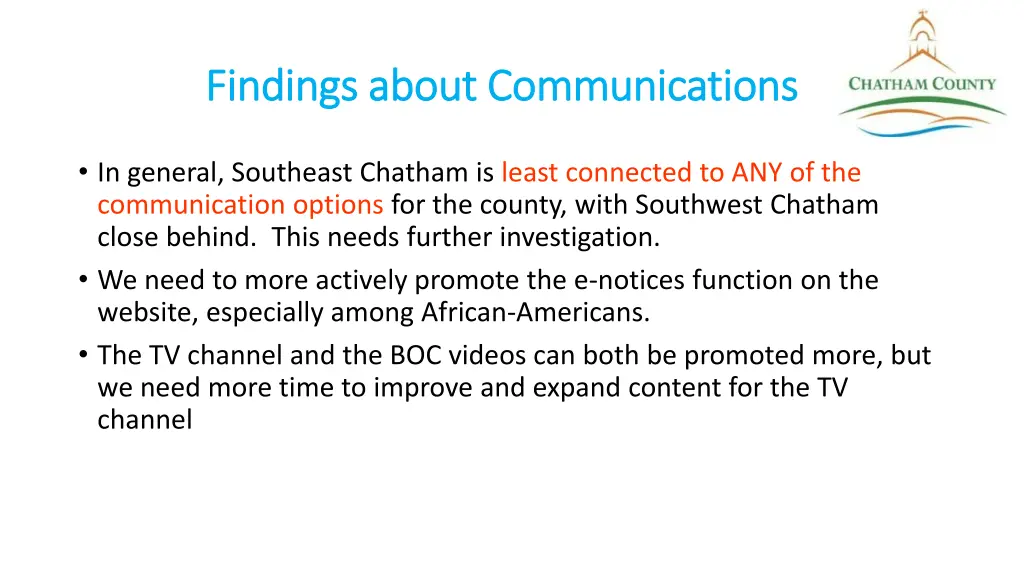 findings about communications findings about