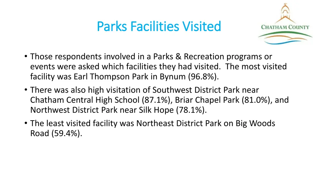 parks facilities visited parks facilities visited