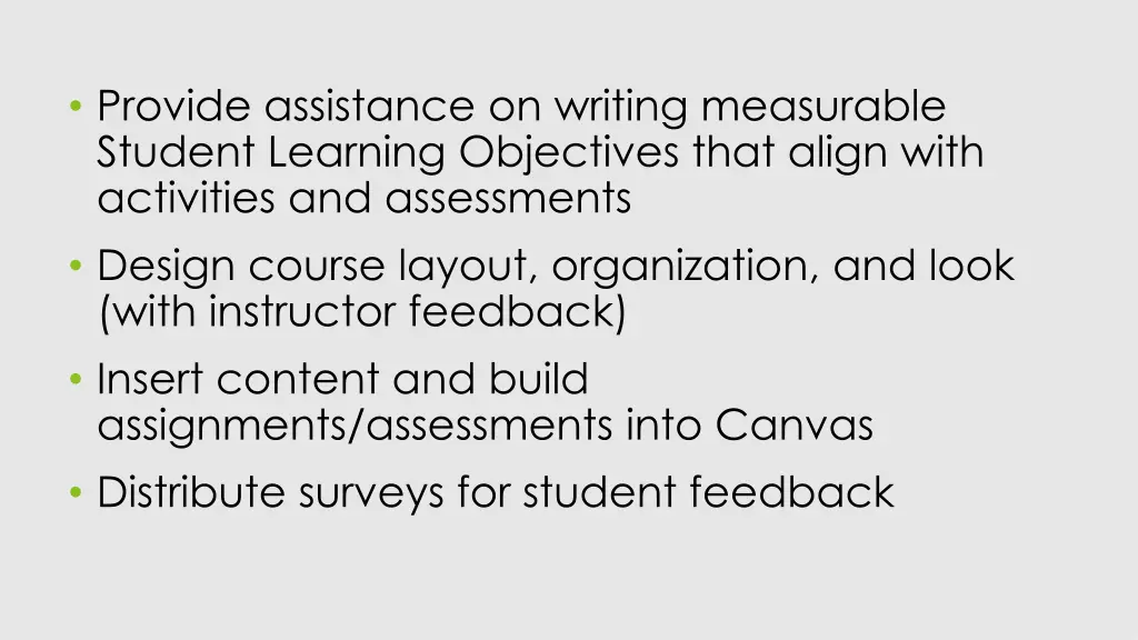 provide assistance on writing measurable student