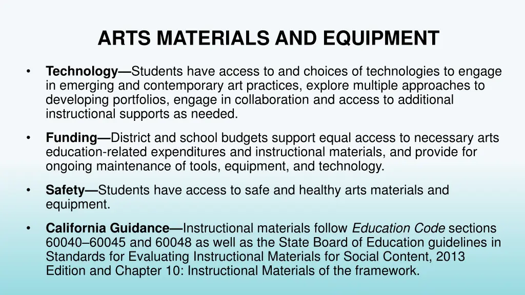 arts materials and equipment