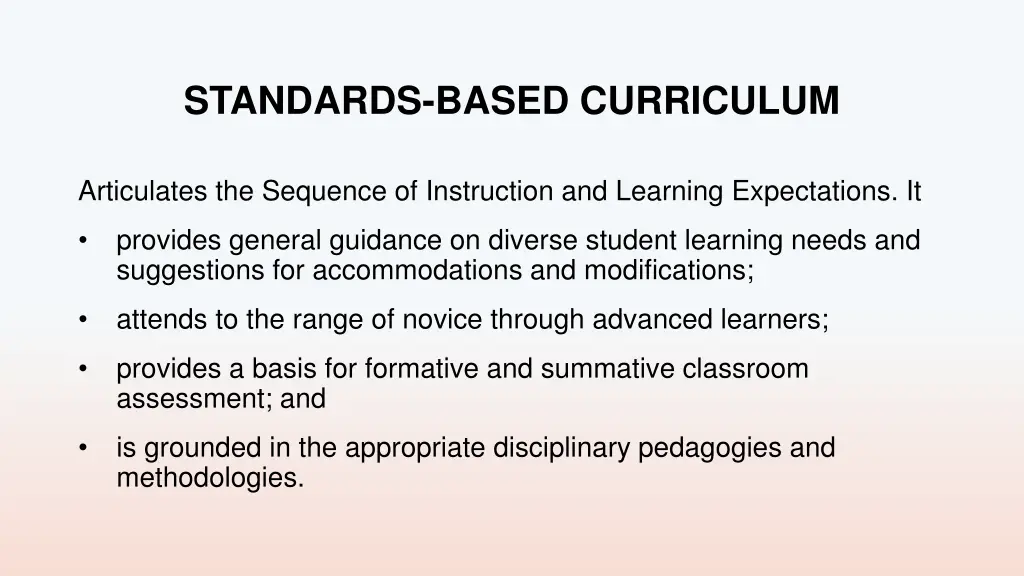 standards based curriculum