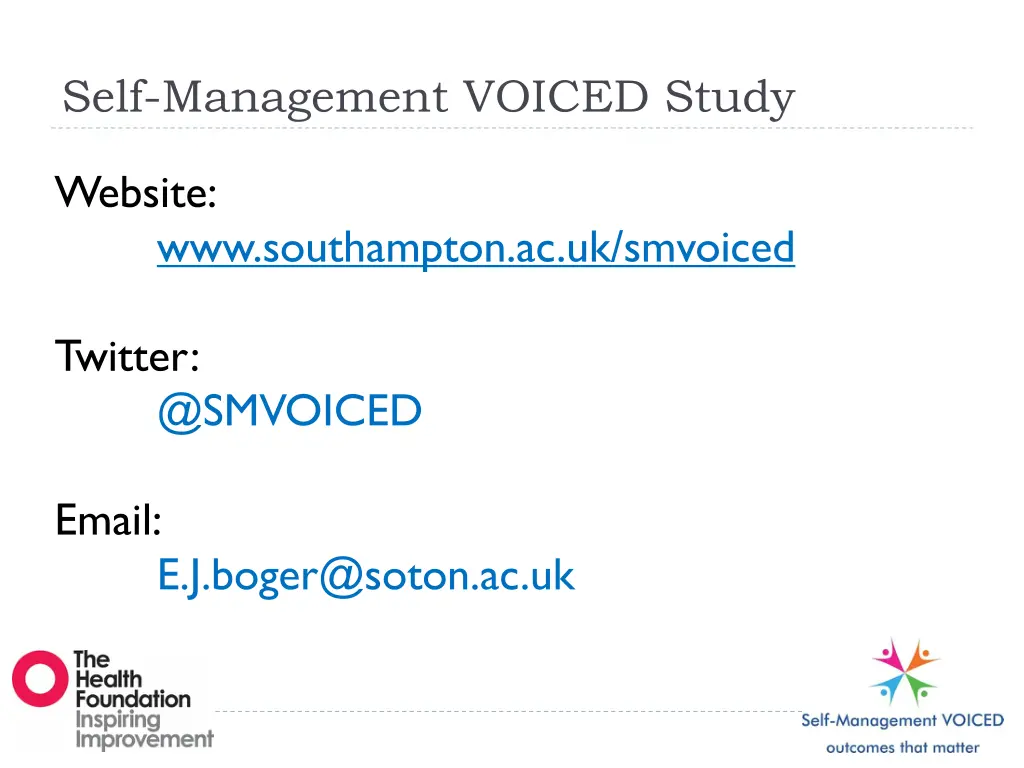 self management voiced study