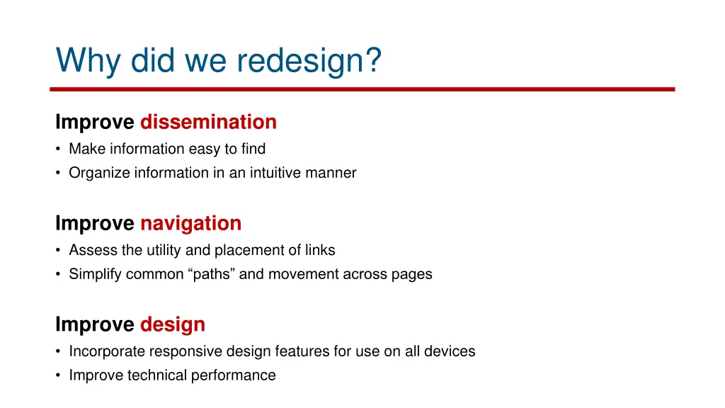 why did we redesign