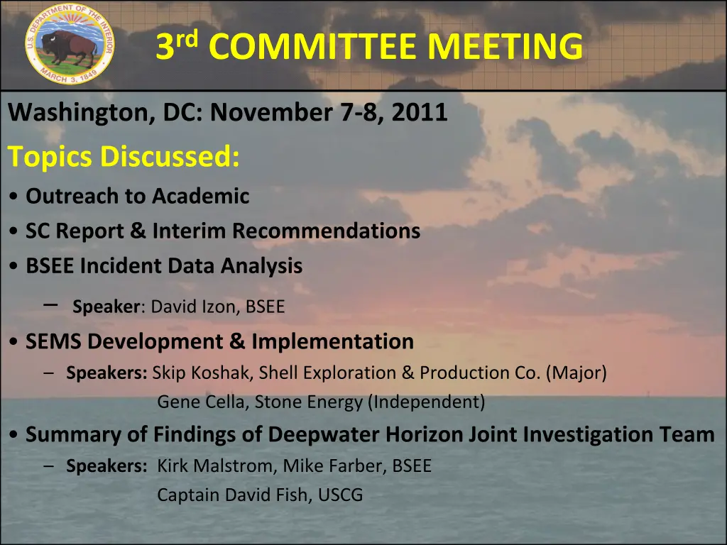 3 rd committee meeting