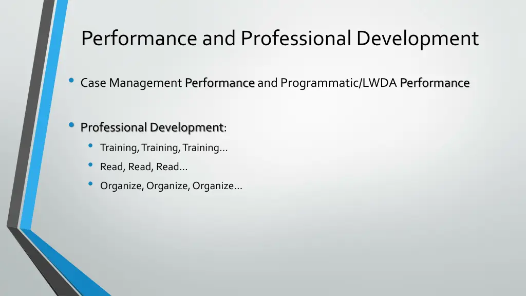 performance and professional development