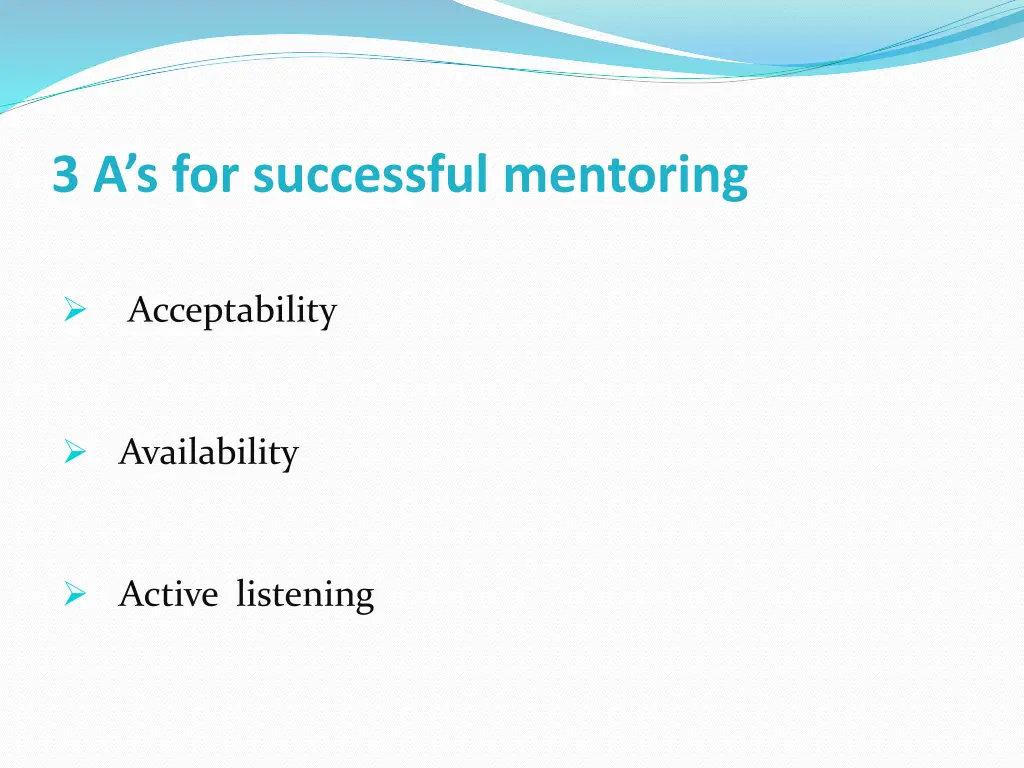 3 a s for successful mentoring